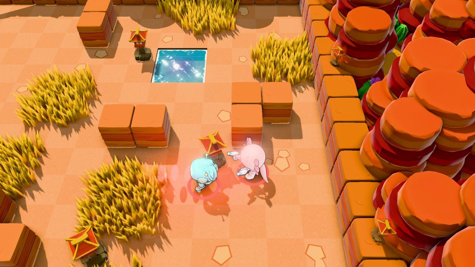 Huit brawlers en plein combat sur Oasis